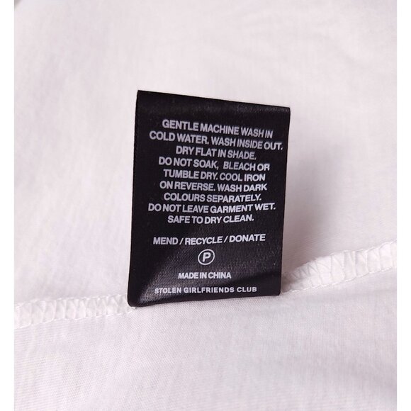 Stolen Girlfriends Club "Live" Classic Tank Top S Mens White Sleeveless Tee $75 - Picture 9 of 9